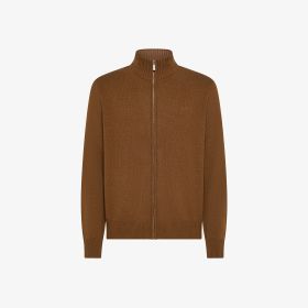 Fox cashmere blend zip cardigan