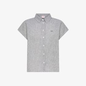 Black striped linen blend shirt