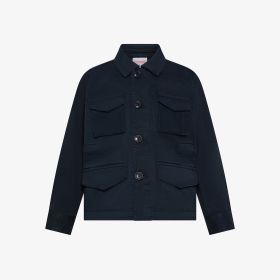 Navy blue cotton gabardine jacket