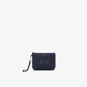 Pouch in tela di cotone blu navy