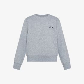 Felpa girocollo in cotone grigio chiaro
