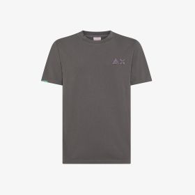 T-shirt in cotone vintage grigio scuro