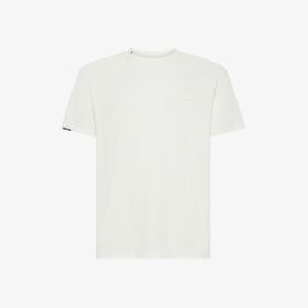 T-shirt in cotone effetto vintage bianco panna