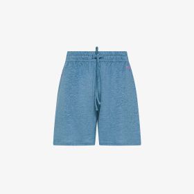 Avio blue linen jersey shorts