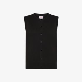 Gilet in maglia di cotone nero