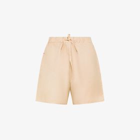Stone grey linen blend shorts
