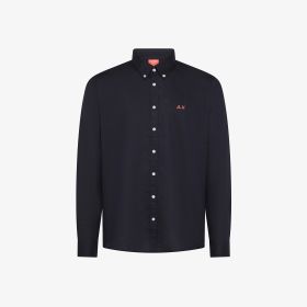 Camicia in lino e cotone blu navy