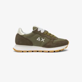 Sneaker Ally Gold Silver in suede e nylon verde militare