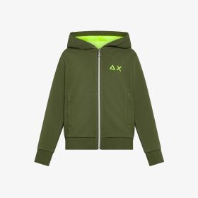 Dark green cotton fleece zip hoodie
