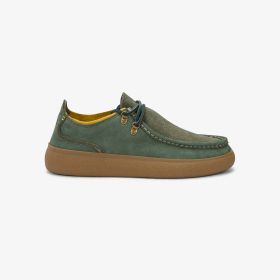 Dark military green Luis leather Wallabee loafers