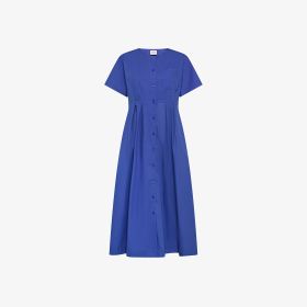 Avio blue cotton shirt dress