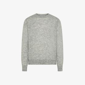 Maglia girocollo in lana e alpaca grigio chiaro
