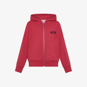 Coral cotton zip sweatshirt