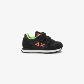 Sneaker Boy's Tom Fluo in nylon e suede nero
