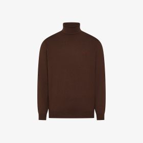 Maglia dolcevita in cotone e lana testa di moro