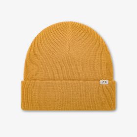 Berretto beanie in misto lana a costine giallo sole