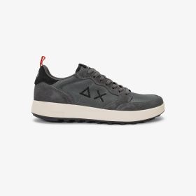 Dark grey Genius Solid nylon and suede sneaker