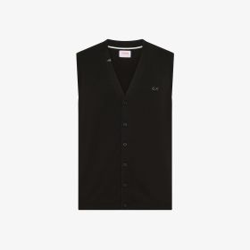 Gilet in maglia di cotone nero