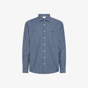 Dark navy/white striped cotton shirt