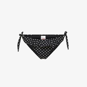 Slip mare con stampa e rouches nero/bianco panna