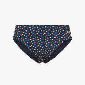 Dark avio blue printed nylon swim briefs