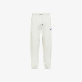 Off white cotton fleece trousers