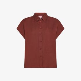 Cacao brown linen blend shirt
