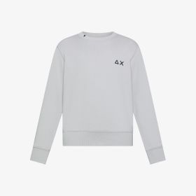 Felpa girocollo in cotone grigio chiaro