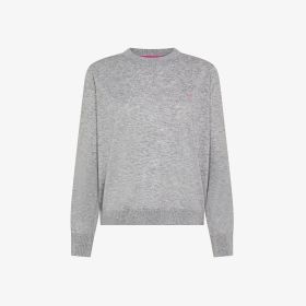 Light grey wool blend crew-neck jumper