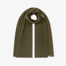 Dark military green wool blend scarf