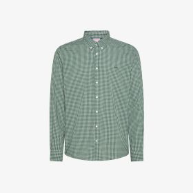 Camicia button down in cotone check verde scuro/bianco