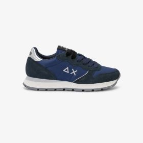 Sneaker Ally Gold Silver in suede e nylon navy blue