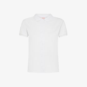 Camicia in piquet di cotone bianco