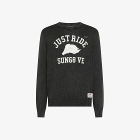 Maglia in cotone con ricamo nero