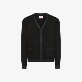 Cardigan in lana effetto vintage nero