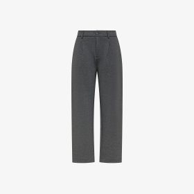 Dark grey fleece joggers with pleats