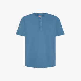 T-shirt in piquet di cotone blu avio