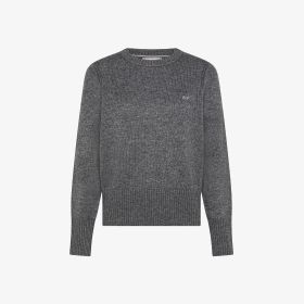 Maglia girocollo in lana e cashmere grigio scuro