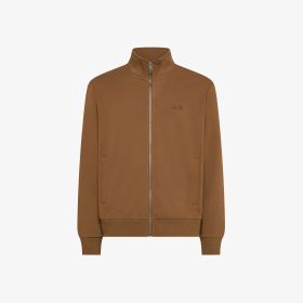Cacao brown cotton zip sweatshirt