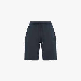Navy blue cotton fleece Bermuda shorts