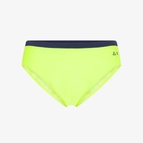 Yellow fluo nylon bikini briefs