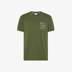T-shirt con taschino in cotone verde scuro