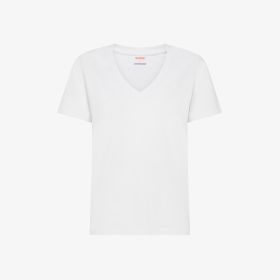 T-shirt in piquet di cotone bianco