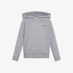 Maglia in lana e cashmere con cappuccio grigio chiaro