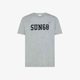 T-shirt in cotone con logo grigio chiaro