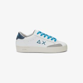 Sneaker Boy's Street in pelle bianco/blu navy