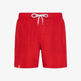 Shorts mare in nylon rosso fuoco