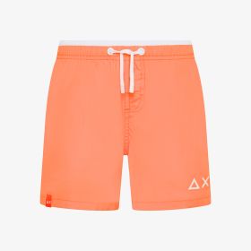Orange fluo nylon beach shorts