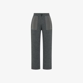 Pantaloni jogging in felpa e nylon grigio scuro