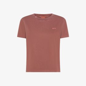 T-shirt in jersey di cotone marrone cacao